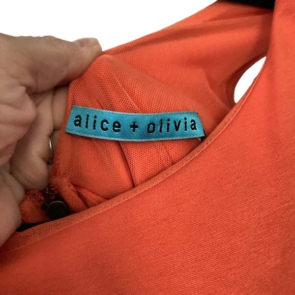 Alice + Olivia Orange Tali Cross Back Bodycon Dress - Picture 13 of 15